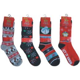 144 Wholesale Crew Christmas Socks