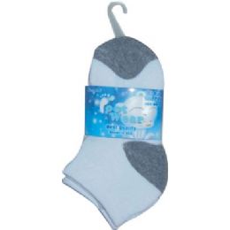 72 Wholesale 3 Pair Solid Cotton Ankle Sock For Kids Size 4-6