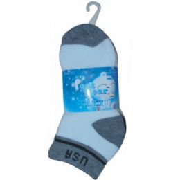 72 of 3 Pair Solid Cotton Ankle Sock For Kids Size 6-8 Usa