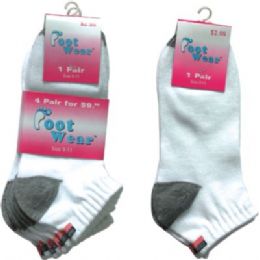 72 of 4 Pair Pack Of Ladies Ankle Sock With Usa Flag