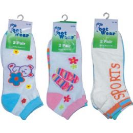 144 Wholesale 2 Pack Of Ladies Ankle Sock Size 9-11
