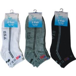 144 Wholesale Ladies 2 Pair Pack 9-11 Sport Ankle Sock
