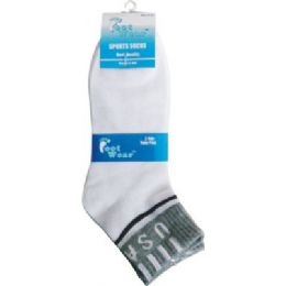 96 Wholesale 3 Pair Pack Men Usa Ankle Sock