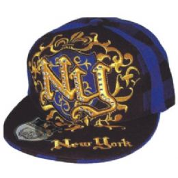 Flat Fitted Baseball Cap With Ny Design
