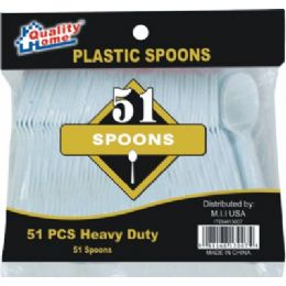 48 Pieces 51 Piece Plastic Spoon - Disposable Cutlery