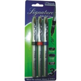 72 Wholesale 3 Piece Roller Tip Pen
