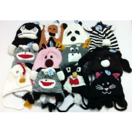 72 Pieces Knit Animal Hats - Winter Animal Hats