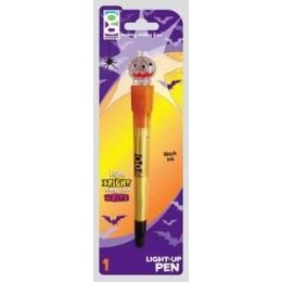 96 Wholesale 1-Ct Halloween Pumpkin LighT-Up Pen