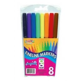 96 Wholesale Fully Washable 8ct Fine Line Marker