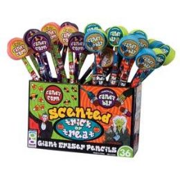 576 Wholesale Scented Halloween Pencil With Giant Eraser