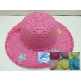 120 Units of Girls Sun Bonnet With Fringe And Flowers - Sun Hats