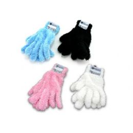72 Pairs Adult Feather Gloves Assorted Colors - Knitted Stretch Gloves