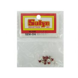 288 Units of SeW-On Red Rhinestones, Pack Of 12 - Craft Beads