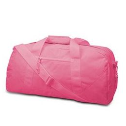 12 Wholesale Large Square Duffel - Hot Pink