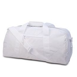 12 Wholesale Large Square Duffel - White