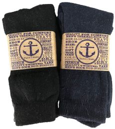 6 of Yacht & Smith Men's Cotton Assorted Colored Thermal Crew Socks
