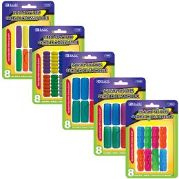 24 Units of Assorted Color & Shape Pencil / Pen Grip (8/pack) - Pencil Grippers / Toppers