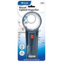 24 Units of 2.5" Round 3x Lighted Magnifier - Magnifying  Glasses