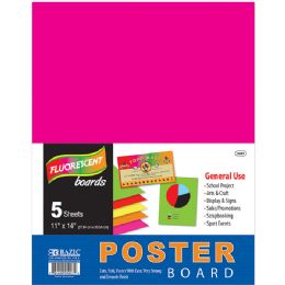 48 Units of 11" X 14" Multi Color Fluorescent Poster Board (5/pack) - Poster & Foam Boards