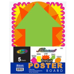 48 Units of Fluorescent PrE-Cut Poster Board Shapes (5/pack) - Poster & Foam Boards