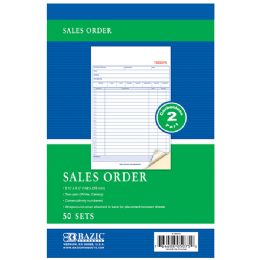 24 Units of 50 Sets 5 9/16" X 8 7/16" 2-Part Carbonless Sales Order - Sales Order Book