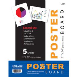 48 Units of 11" X 14" White Poster Board (5/pack) - Poster & Foam Boards