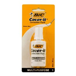 6 Units of Bic 20ml / 0.7 Fl. Oz. WitE-Out Cover It Correction Fluid - Correction Items