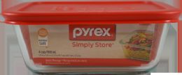4 Units of Pyrex 4c Sq Storage Red Lid - Kitchen Tools & Gadgets