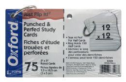 24 Units of Study Card Ring Perfratd 75ct - Office Accessories