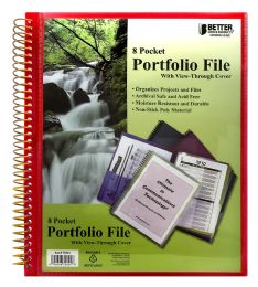 72 Units of Spiral Portfolio 8 Pkt Poly - Book Covers