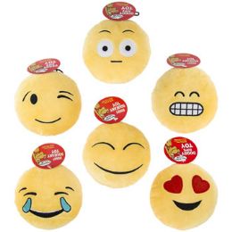 72 Cases Dog Toy Plush 6in Emoticons w/ - Pet Toys