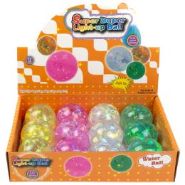 24 Cases Ball Glitter Light Up 12pc Pdq - Balls