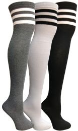 72 Pairs Yacht & Smith Womens Over The Knee Referee Thigh High Boot Socks - Womens Over the knee sock