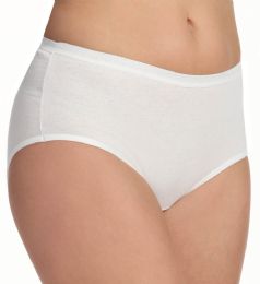 Womens Cotton Underwear Panty Briefs Assorted Sizes 6-10 Solid White
