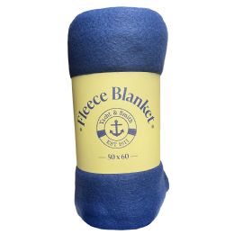 Yacht & Smith Soft Fleece Blankets 50 X 60 Navy 150g