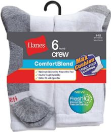 Hanes Mens White Crew Socks Size 10-13