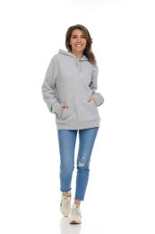 Womens Cotton Over Sized Hoodie Grey Size M