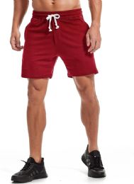 Mens Cotton Fleece 3 Pocket Shorts Burgundy Size Large