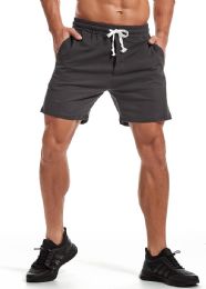 Mens Cotton Fleece 3 Pocket Shorts Charcoal Gray Size Large
