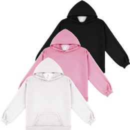 Junior Girls Light Weight Assorted Colors Cotton Fleece Youth Hoodie Size M
