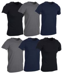 Men's Cotton Short Sleeve T-Shirt Size 2X - Assorted Black Navy Gray