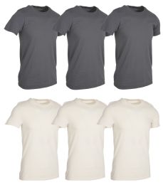 Men's Cotton Short Sleeve T-Shirt Size Large - Gray And White