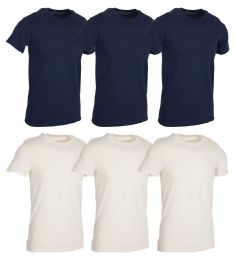 Men's Cotton Short Sleeve T-Shirt Size Large - Navy And White