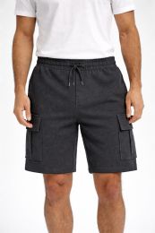 Yacht & Smith Mens 5 Pocket Cargo Shorts, Charcoal Gray Size Large