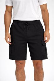 Yacht & Smith Mens 5 Pocket Cargo Shorts, Black Size 2X-Large