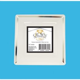 12 of Crown Dessert Plate Executive Collection 7 In 10 Pk Square Silver