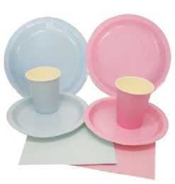72 Pieces Party Solution Party Set Everyday Pink And Blue - Party Paper Goods