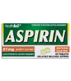 24 Pieces Aspirin Coated Tablets 50 Count 81 Mg Compare To Bayer - Pain and Allergy Relief
