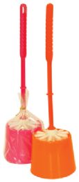 48 Pieces Toilet Brush 14 Inch With Holder Assorted Colors - Toilet Brush