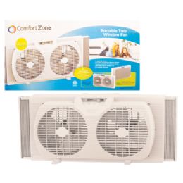 Comfort Zone Window Fan 9 Inch 2 Speed Twin Etl Approved - Electric Fans